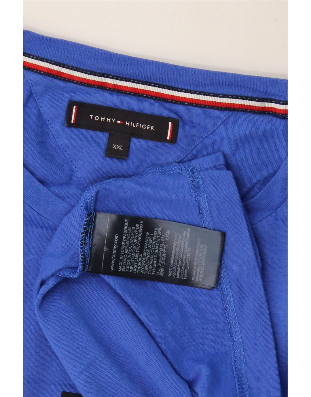 Ανδρικό γραφικό μπλουζάκι TOMMY HILFIGER 2XL Μπλε βαμβακερό