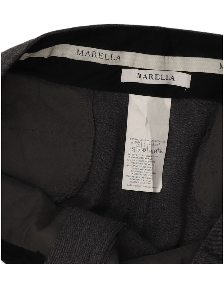 MARELLA Womens Slim Suit Trousers UK 14 Large W34 L29 Grey Polyester