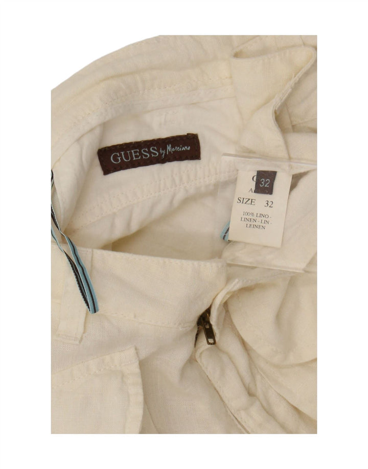 Guess By Marciano Γυναικείο Παντελόνι Capri W32 L20 Off White Λευκό