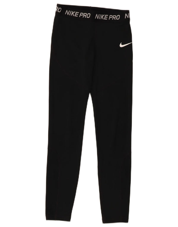 Γραφικά κολάν Nike Girls Dri Fit 12-13 ετών Μεγάλο μαύρο πολυεστέρα