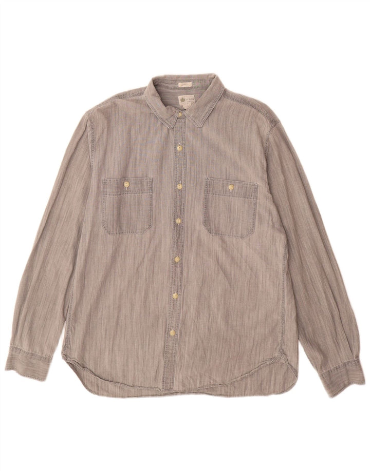 Ανδρικό πουκάμισο J. Crew Tailored Fit μεγάλο γκρι βαμβακερό