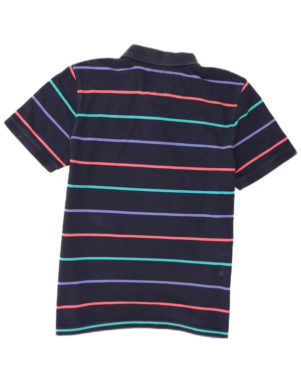 Crew Clothing Ανδρικό πουκάμισο πόλο με μεσαίο ναυτικό μπλε ριγέ βαμβακερό