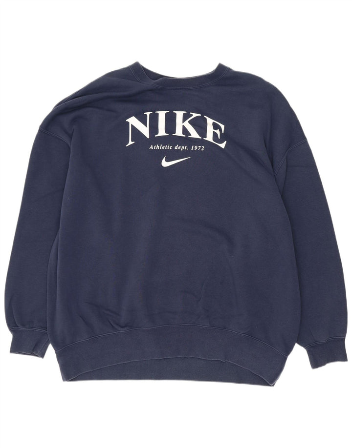 Ανδρική γραφική μπλούζα μεγάλου μεγέθους Nike Jumper XS Navy Blue Cotton