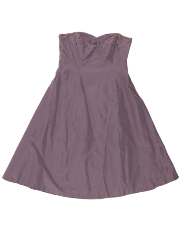 Coast Γυναικείο Στράπλες Φόρεμα UK 14 Medium Purple Βαμβακερό