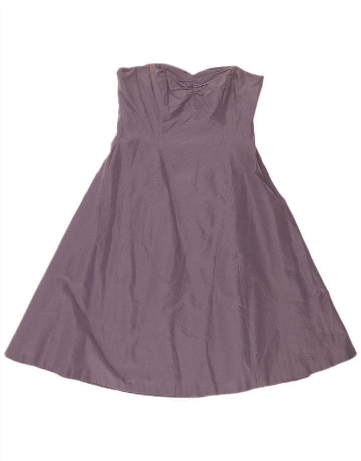 Coast Γυναικείο Στράπλες Φόρεμα UK 14 Medium Purple Βαμβακερό