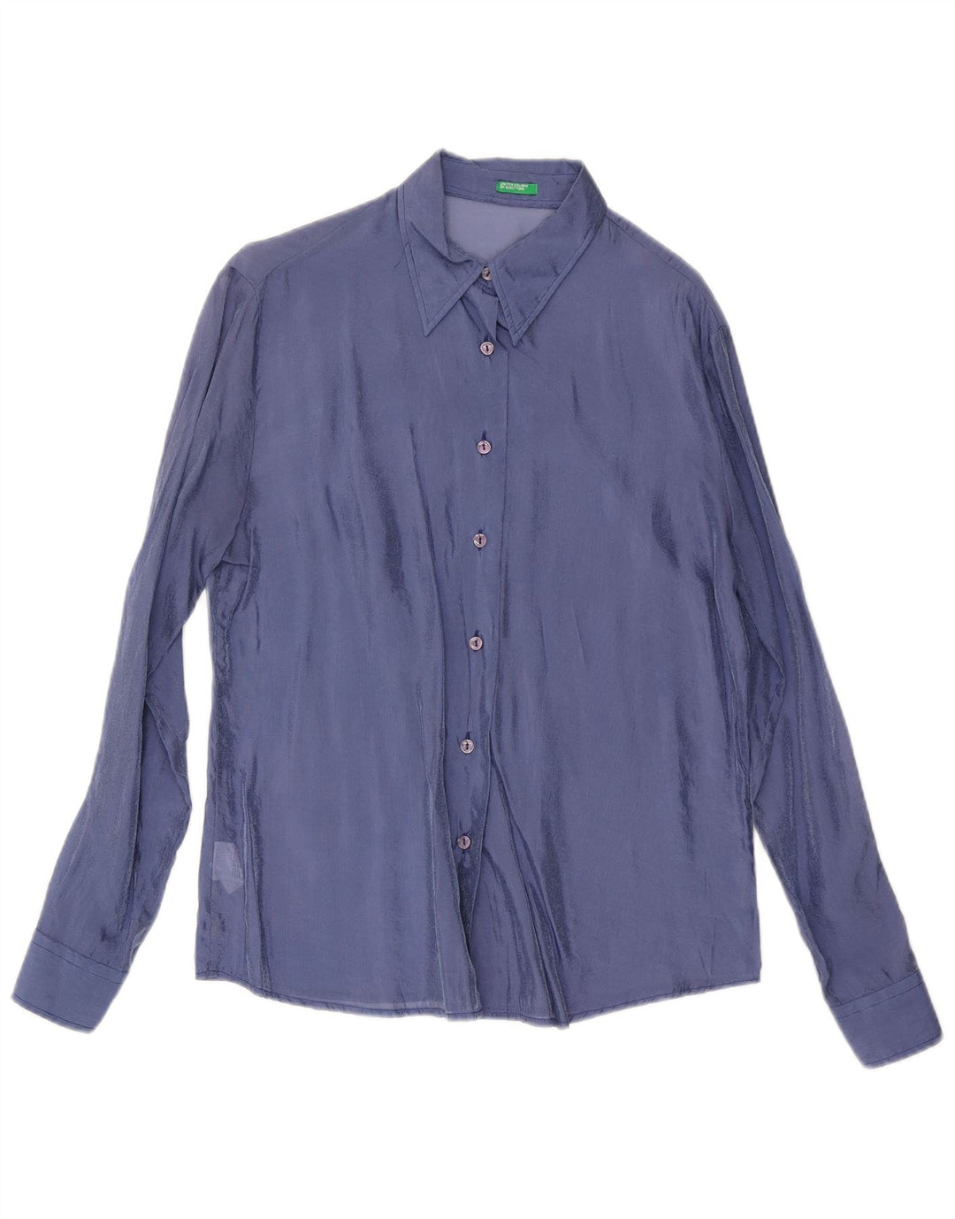 Γυναικείο πουκάμισο Benetton UK 16 Large Blue Viscose