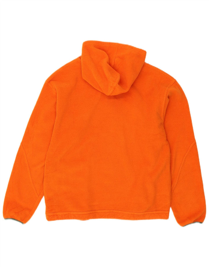 SALEWA Boys Hooded Zip Neck Fleece Jumper 12-13 Years XL Orange Polyester
