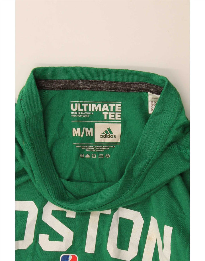 Adidas Ανδρικό γραφικό μπλουζάκι Boston Celtics με μακρυμάνικο μεσαίο πράσινο πολυεστέρα