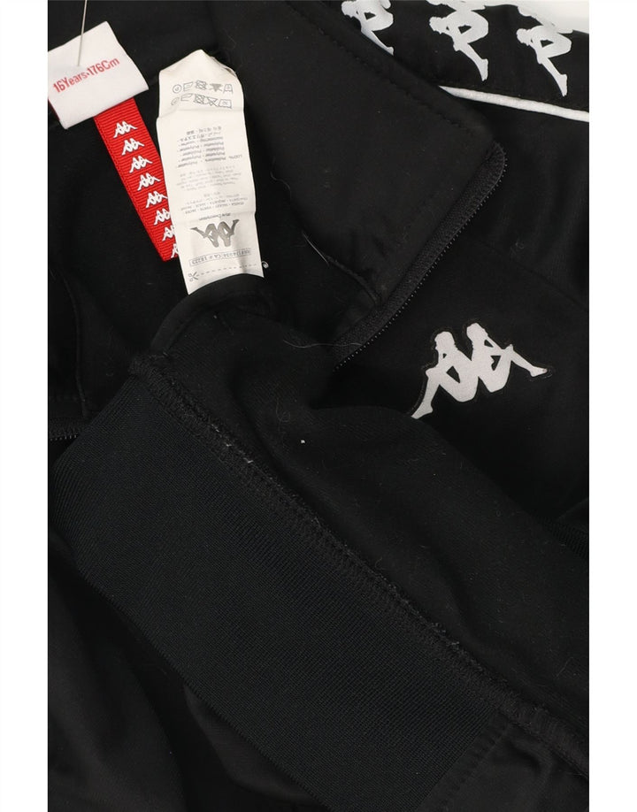 KAPPA Boys Graphic αθλητική φόρμα Top Jacket 15-16 Years Black Polyester