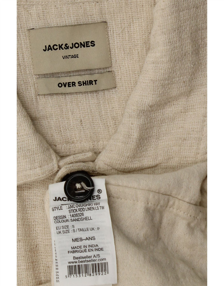 Jack & Jones Ανδρικό πουκάμισο πουκάμισο μικρό μπεζ λινό
