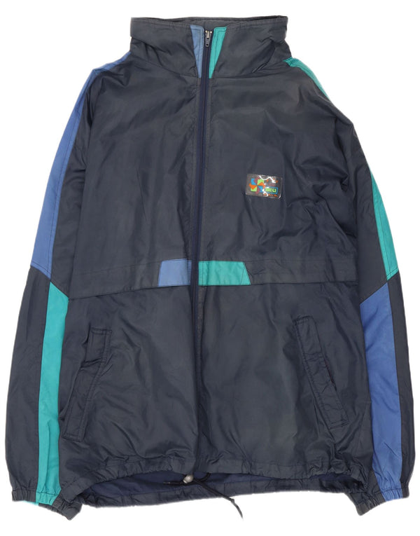 Brugi ανδρική φόρμα με κουκούλα Top Jacket 2XL Navy Blue Colorblock Polyamide