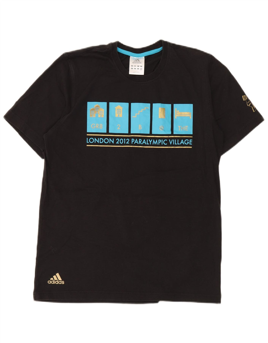 Ανδρικό γραφικό T-Shirt Adidas Top Μεσαίο μαύρο βαμβακερό