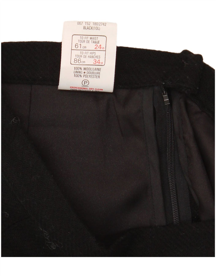 St Michael Γυναικεία Φούστα Α-γραμμής UK 10 Small W24 Μαύρη μάλλινη