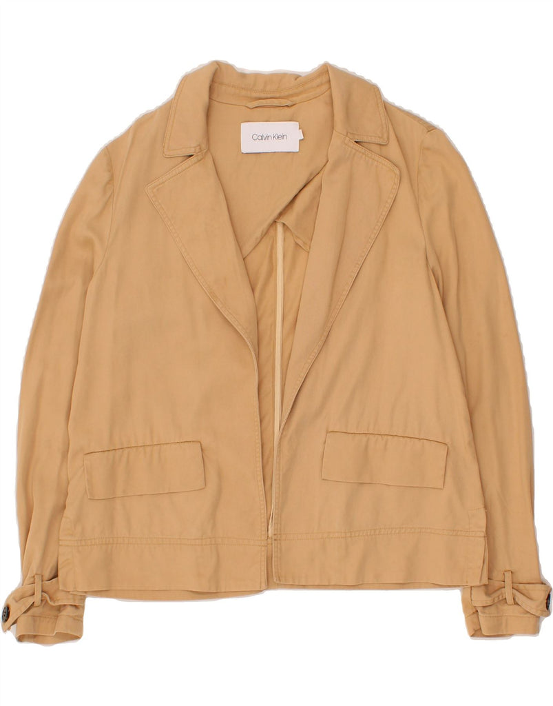 CALVIN KLEIN Mens Open Blazer Jacket UK 34 XS Beige Lyocell Vintage Calvin Klein and Second-Hand Calvin Klein from Messina Hembry 