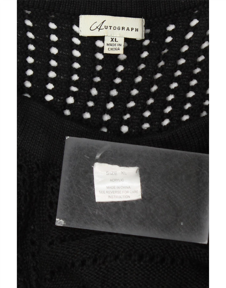 Marks & Spencer Γυναικείο Αυτόγραφο Υπερμεγέθη Ζακέτα πουλόβερ UK 18 XL Μαύρο