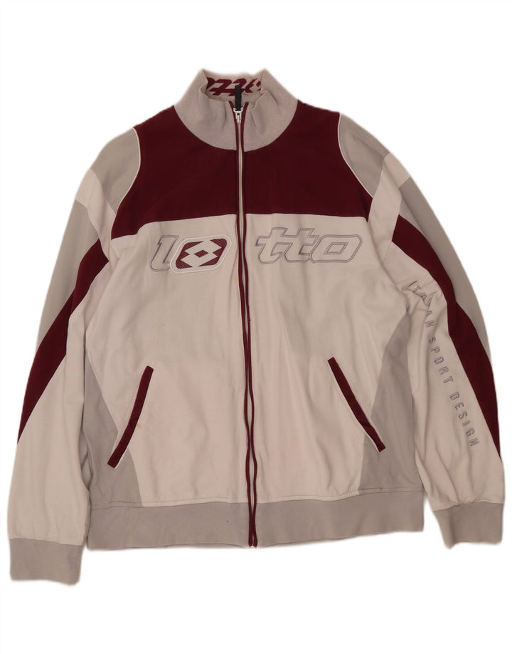 Γυναικεία αθλητική φόρμα γραφικών LOTTO Top Jacket UK 18 XL White Colourblock