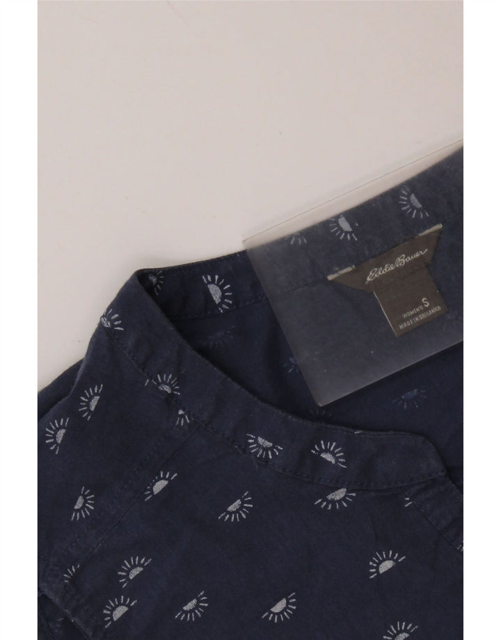 EDDIE BAUER Γυναικεία αμάνικη μπλούζα τοπ UK 10 Small Navy Blue Spotted