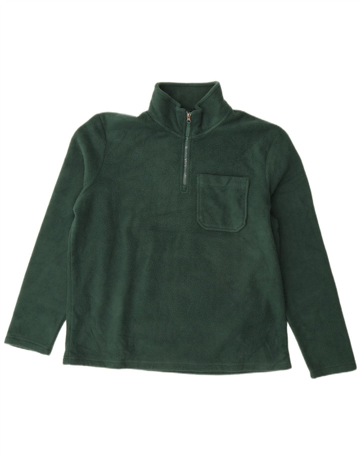 Marks & Spencer Ανδρικό φερμουάρ Fleece Jumper Μεγάλος Πράσινος Πολυεστέρας