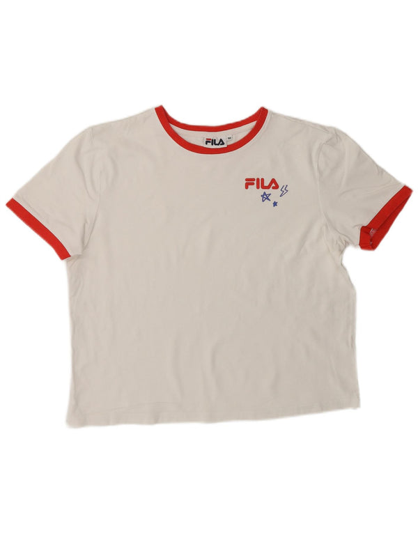 Γυναικείο T-Shirt FILA Crop Top UK 14 Medium White