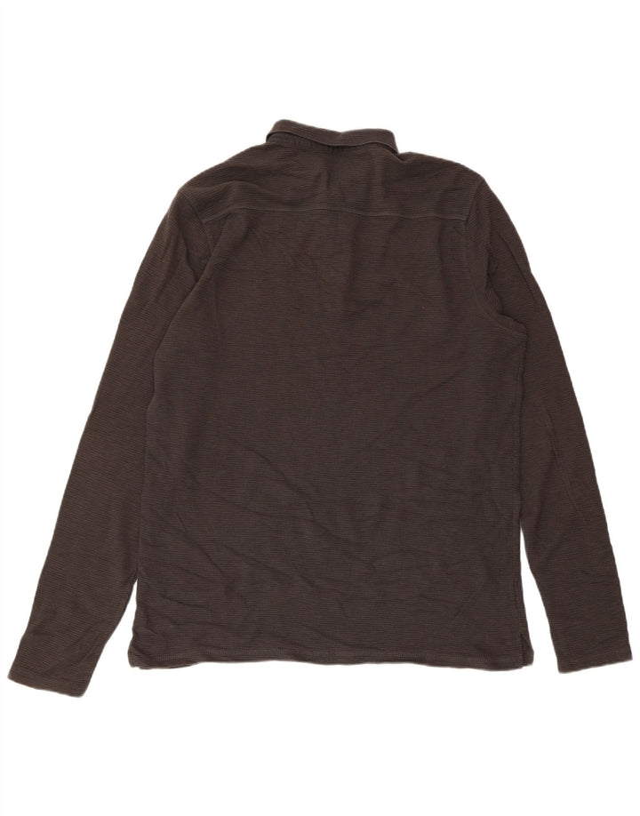 Ανδρικό μακρυμάνικο μπλουζάκι πόλο All Saints από μεσαίο γκρι βαμβακερό