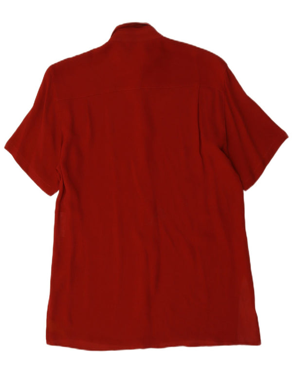Marella Γυναικείο Longline Loose Fit κοντομάνικο πουκάμισο UK 10 Small Red
