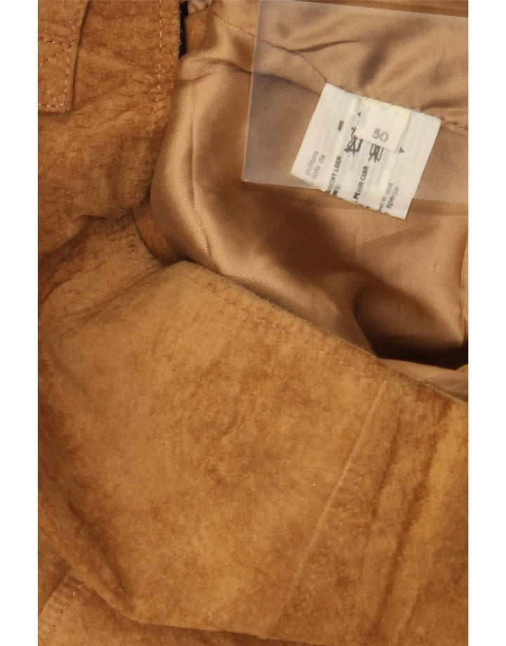 Vintage Ανδρικό Suede Jacket IT 50 Large Beige Leather