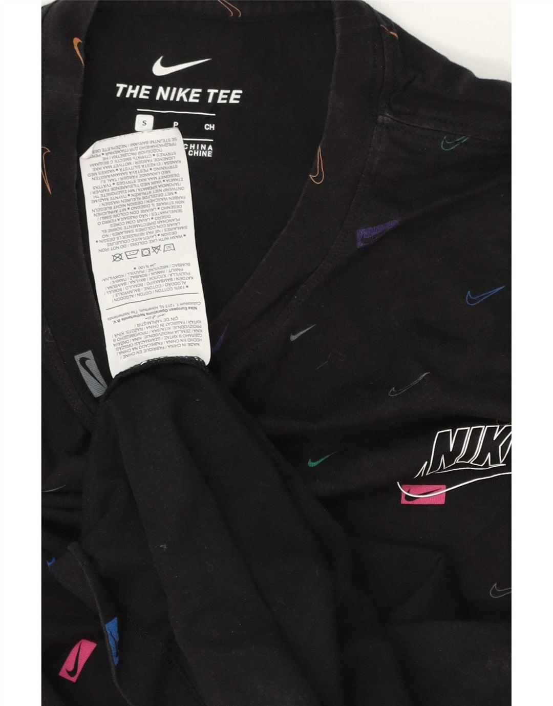 Ανδρικό γραφικό μπλουζάκι Nike, μικρό μαύρο βαμβακερό