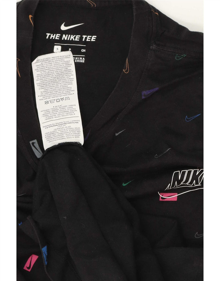 Ανδρικό γραφικό μπλουζάκι Nike, μικρό μαύρο βαμβακερό
