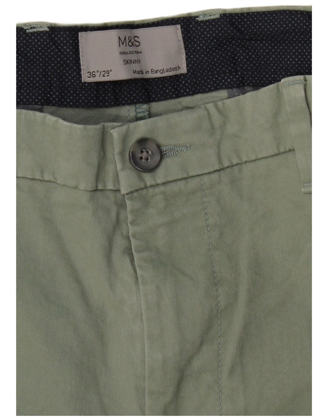 MARKS & SPENCER Ανδρικό Skinny παντελόνι Chino W36 L29 Πράσινο βαμβακερό