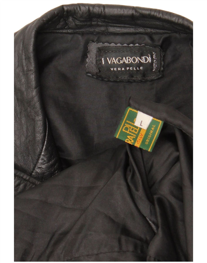 Vagabond Γυναικείο Δερμάτινο Μπουφάν UK 16 Large Μαύρο Δερμάτινο