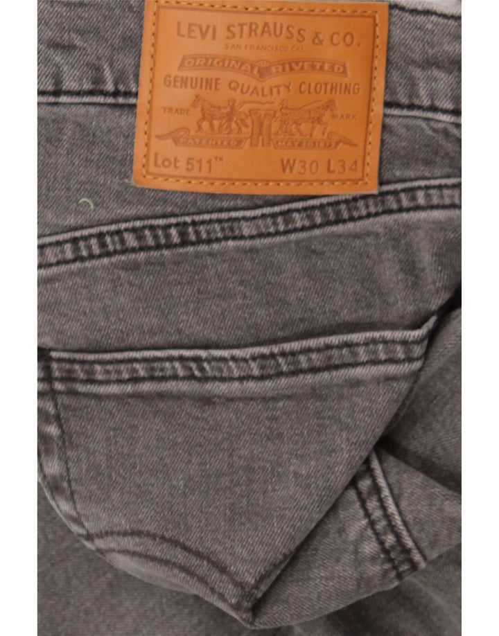 Levi's Mens 511 Slim Jeans W30 L30 Γκρι βαμβακερό