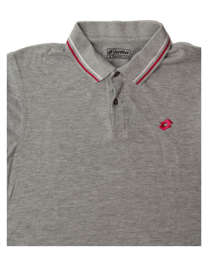 LOTTO Mens Polo Shirt Medium Grey Cotton Vintage Lotto and Second-Hand Lotto from Messina Hembry 