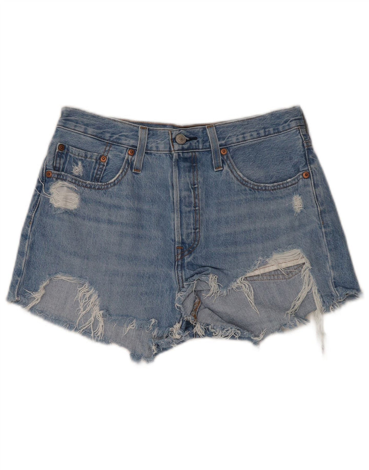 LEVI'S γυναικείο 501 ψηλόμεσο τζιν σορτς W28 μεσαίο μπλε