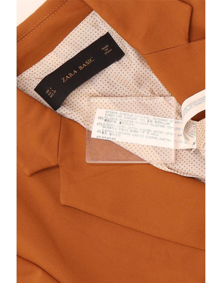 Zara Γυναικείο Μπουφάν 1 Κουμπί Blazer UK 14 Μεγάλο Μπεζ Πολυεστέρας