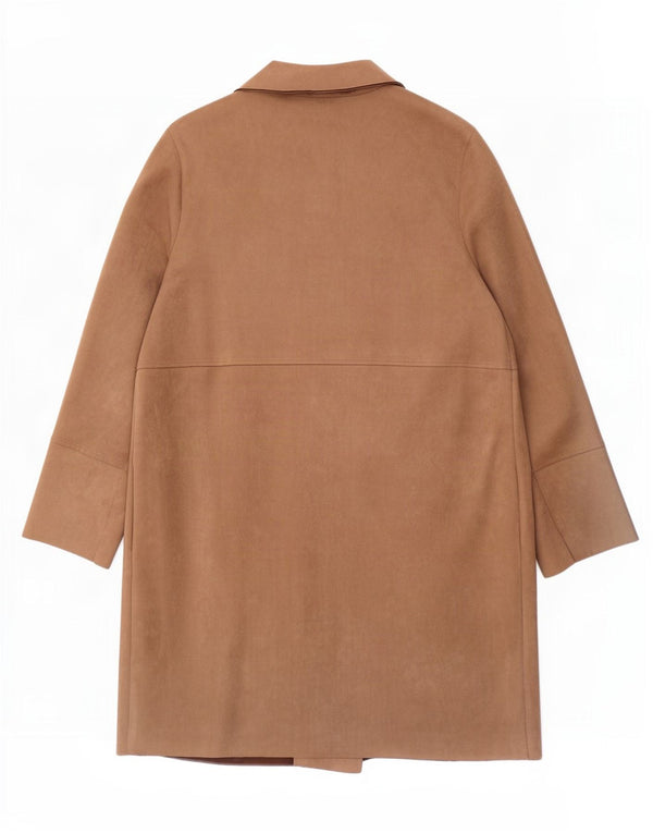 Zara Γυναικείο Ανοιχτό Παλτό UK 18 XL Καφέ Πολυεστέρας