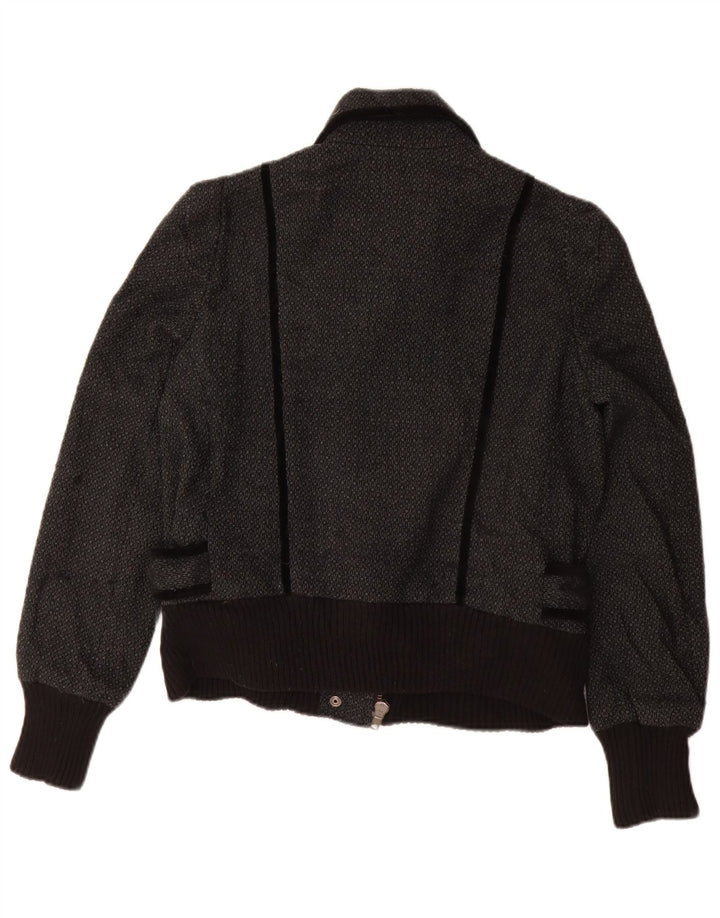French Connection Γυναικείο Loose Fit Bomber Jacket UK 10 Small Grey Geometric