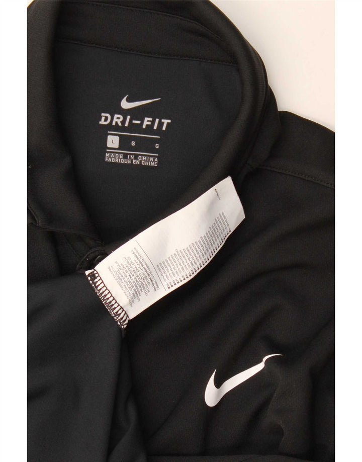 Nike Ανδρική Μπλούζα Πόλο Dri Fit Μεγάλη Μαύρη Πολυεστέρα