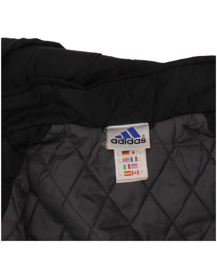 Γραφικό μπουφάν ADIDAS Boys με κουκούλα με επένδυση 8-9 ετών μαύρο πολυαμίδιο
