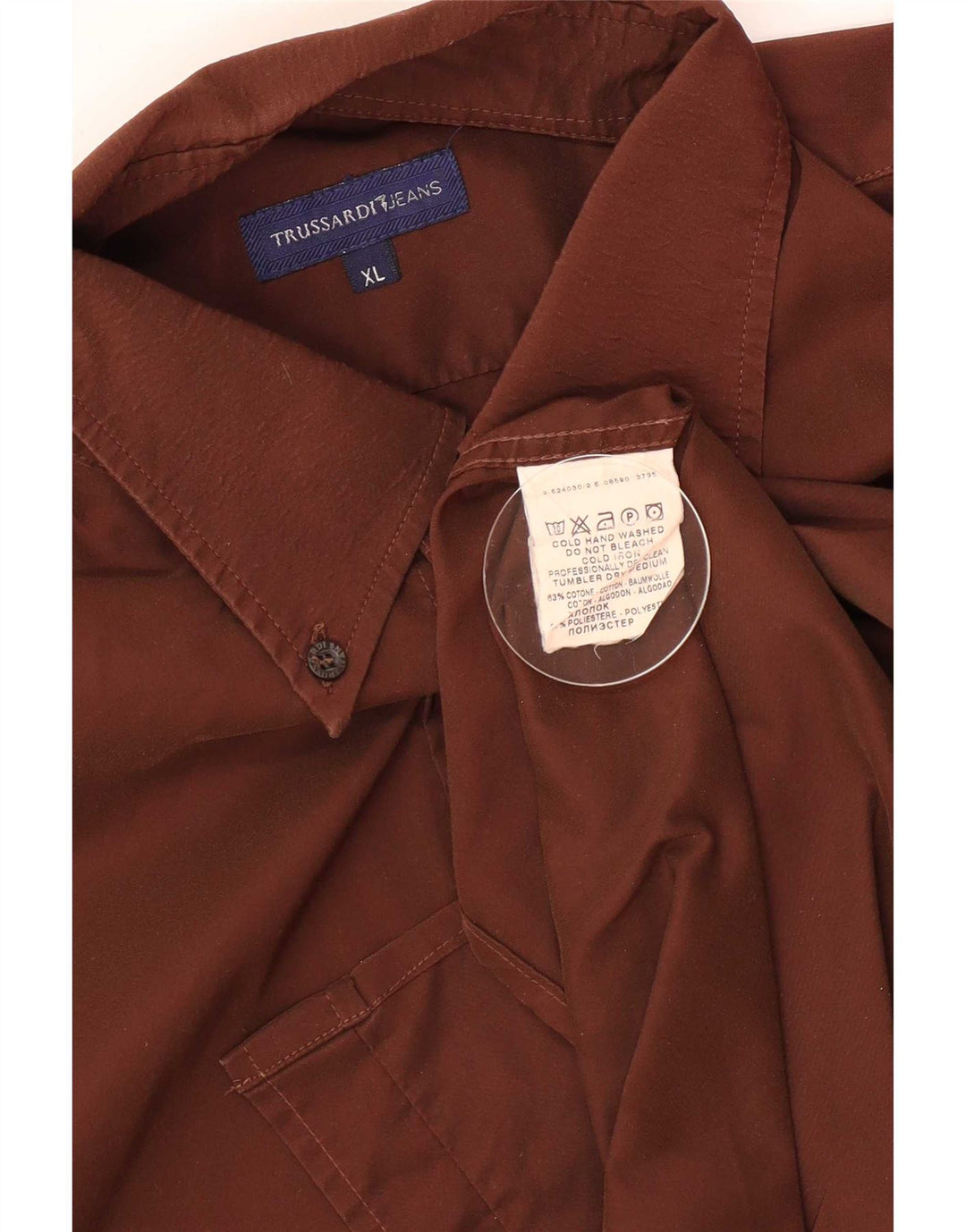 Ανδρικό πουκάμισο Trussardi XL Καφέ βαμβακερό