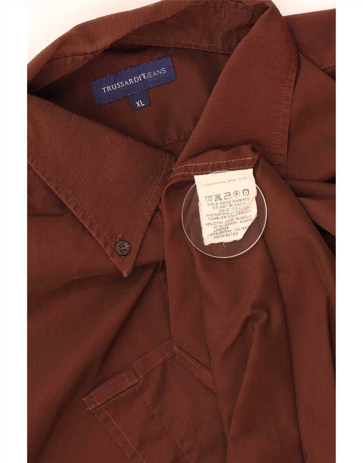 Ανδρικό πουκάμισο Trussardi XL Καφέ βαμβακερό