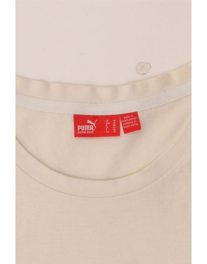 PUMA Womens Graphic T-Shirt Top UK 12 Medium White Vintage Puma and Second-Hand Puma from Messina Hembry 