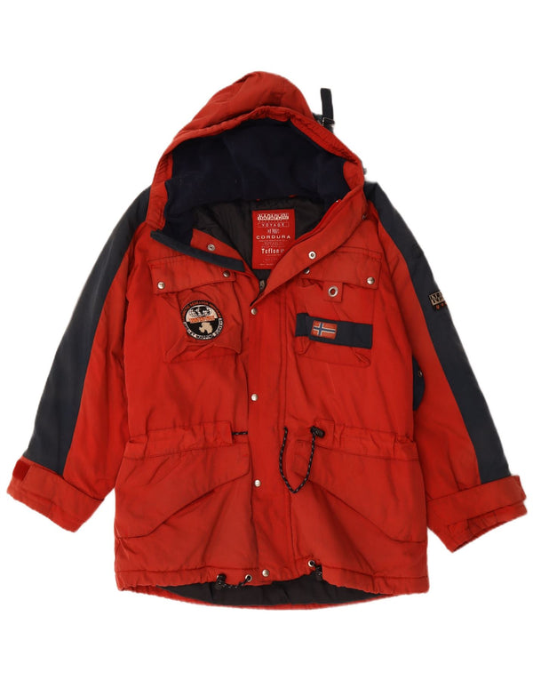 Ανδρικό μπουφάν Napapijri γραφικό αντιανεμικό UK 38 Medium Red Colourblock