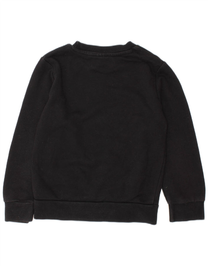 Γραφικό Φούτερ ADIDAS Boys Jumper 5-6 ετών Μαύρο Βαμβακερό
