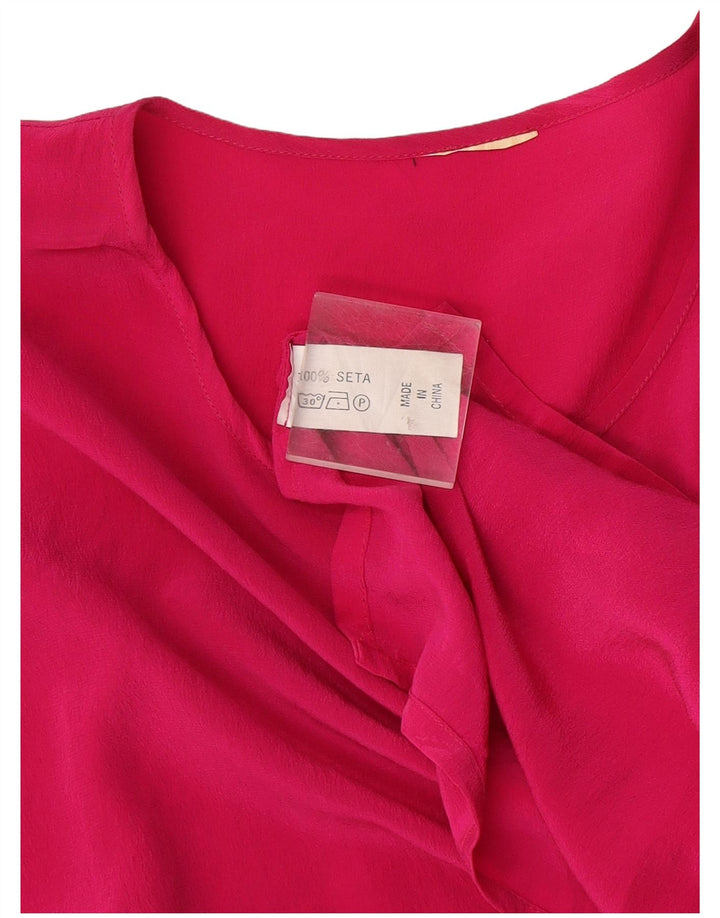 Vintage γυναικεία μπλούζα τοπ UK 16 Large Pink Silk