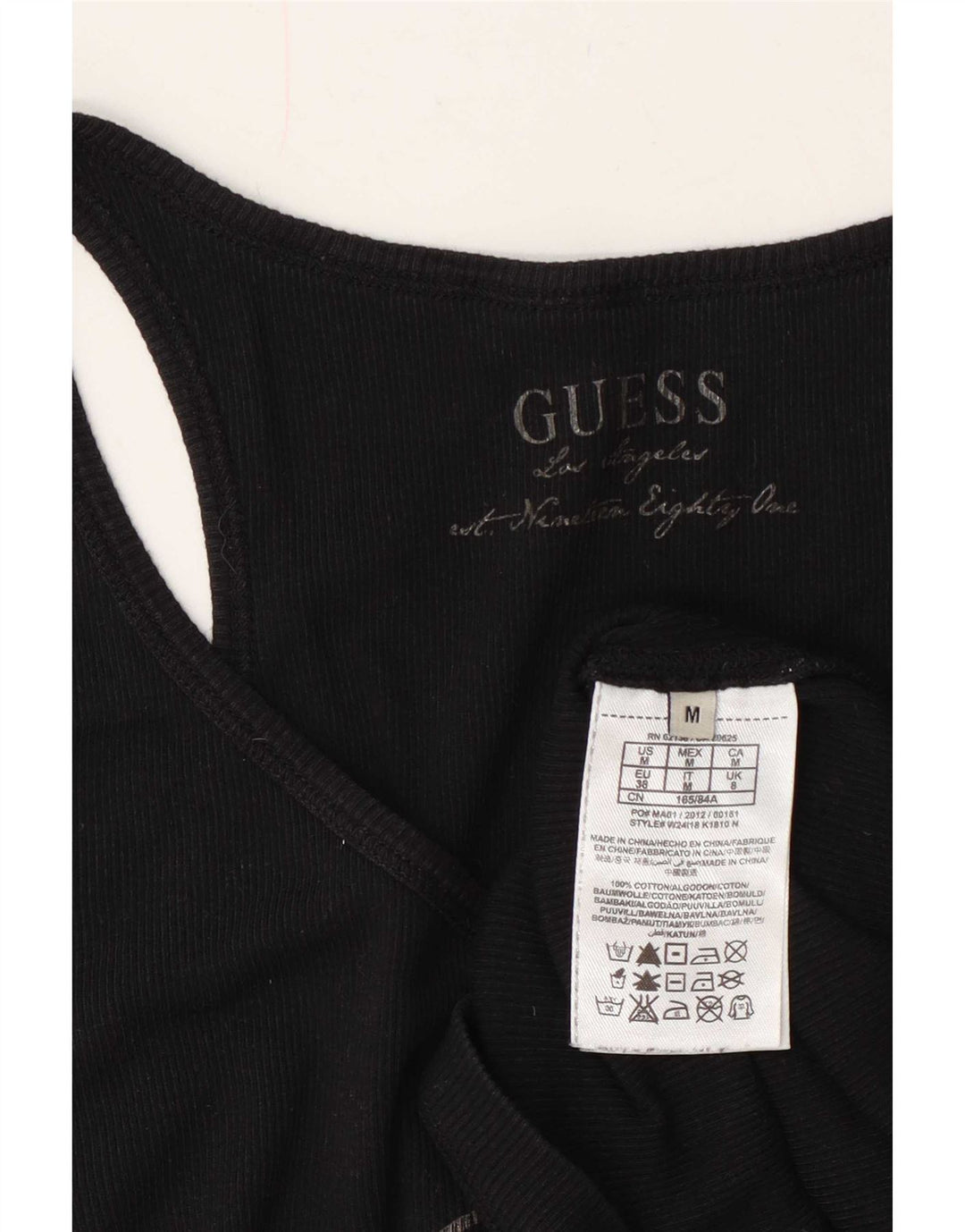 Guess Γυναικείο γραφικό γιλέκο UK 8 Μικρό Βαμβακερό μαύρο
