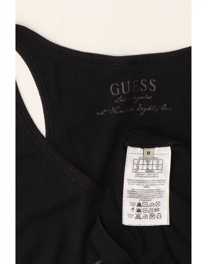 Guess Γυναικείο γραφικό γιλέκο UK 8 Μικρό Βαμβακερό μαύρο