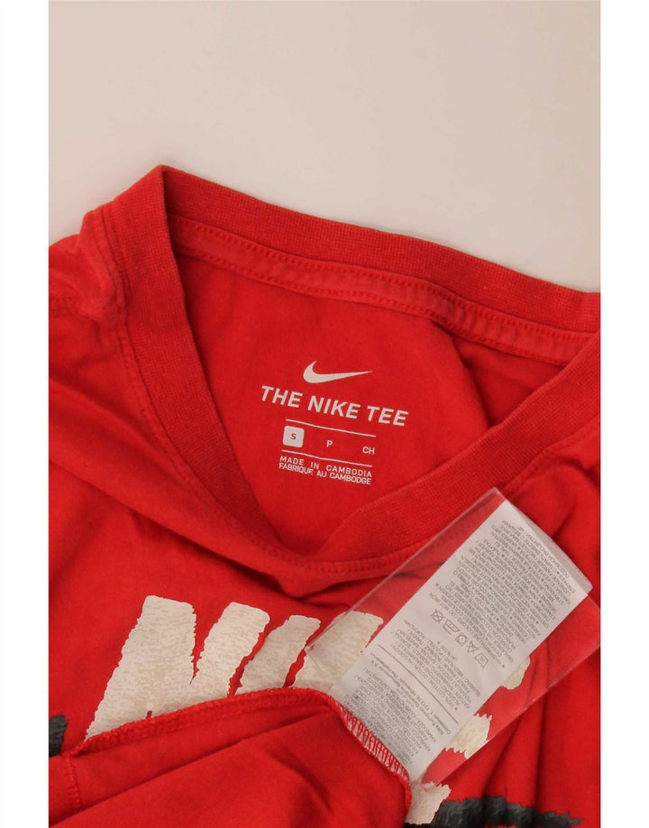 Ανδρικό γραφικό μπλουζάκι Nike, μικρό κόκκινο βαμβακερό