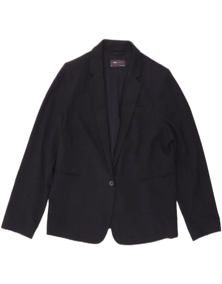 Marks & Spencer Γυναικείο Μπλέιζερ 1 Κουμπί UK 14 Large Navy Blue