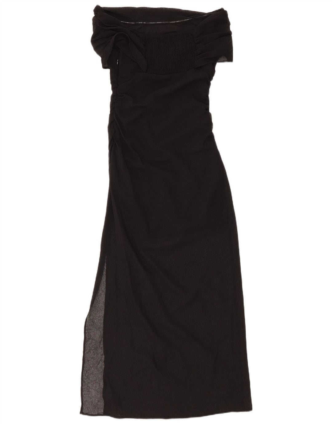 Γυναικείο Maxi Off Shoulder φόρεμα ZARA UK 8 Small Black Polyester