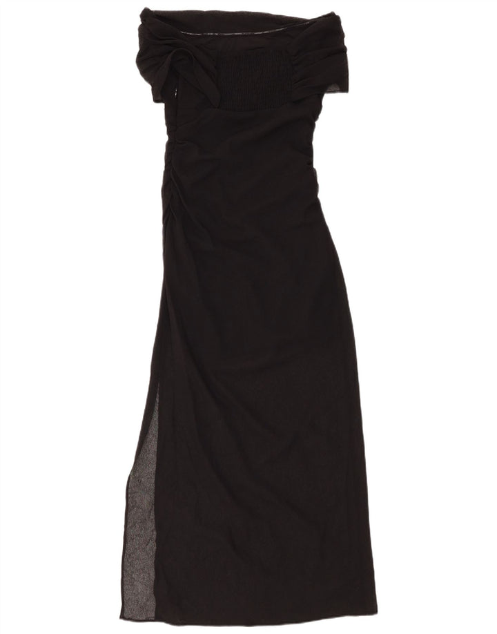 Γυναικείο Maxi Off Shoulder φόρεμα ZARA UK 8 Small Black Polyester